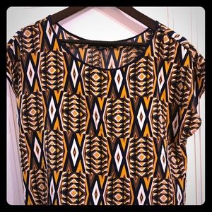 Short sleeve silk top